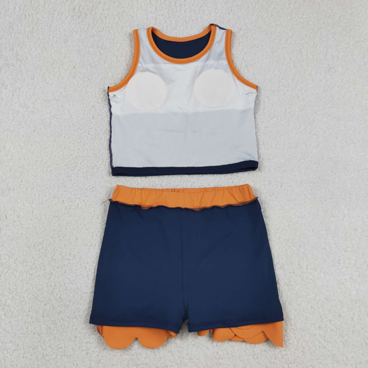 Navy yoga top matching skorts girls summer outfit