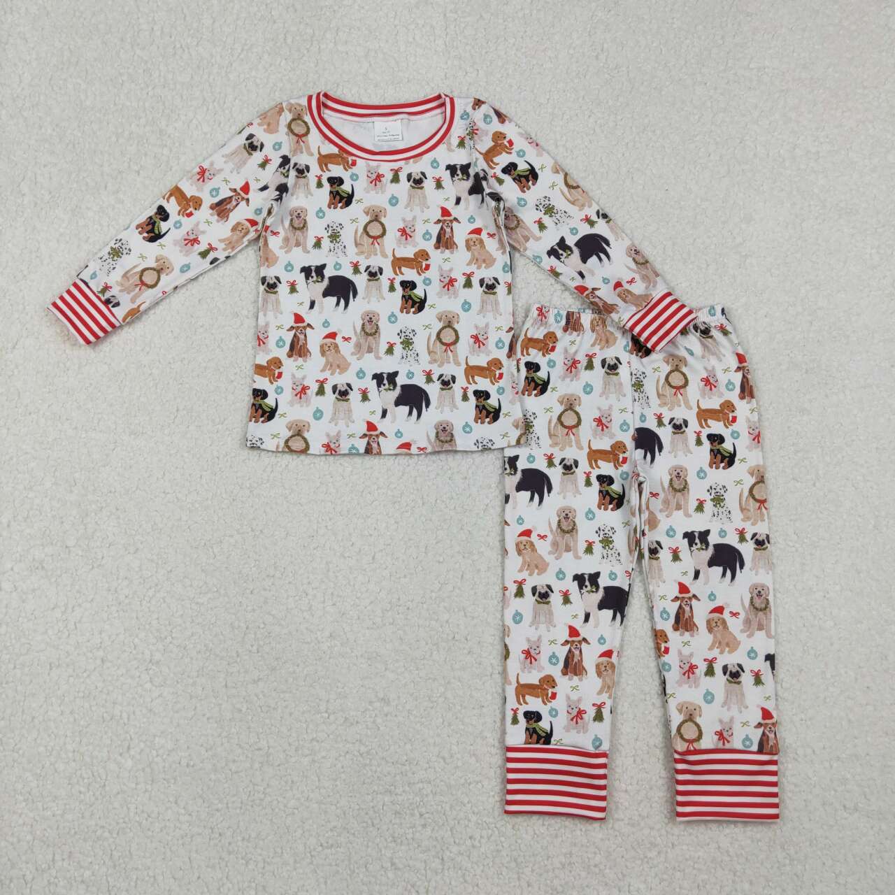 Christmas animal dog baby girl matching clothing set
