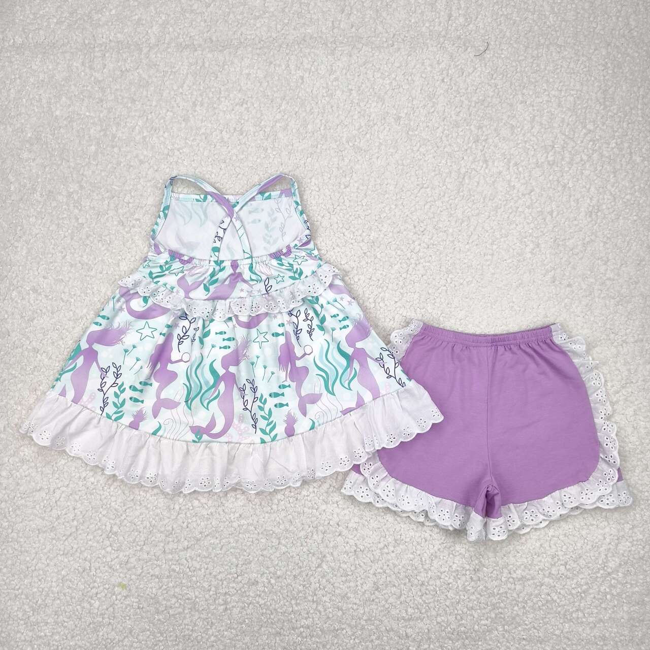Mermaid design baby girl summer outfit