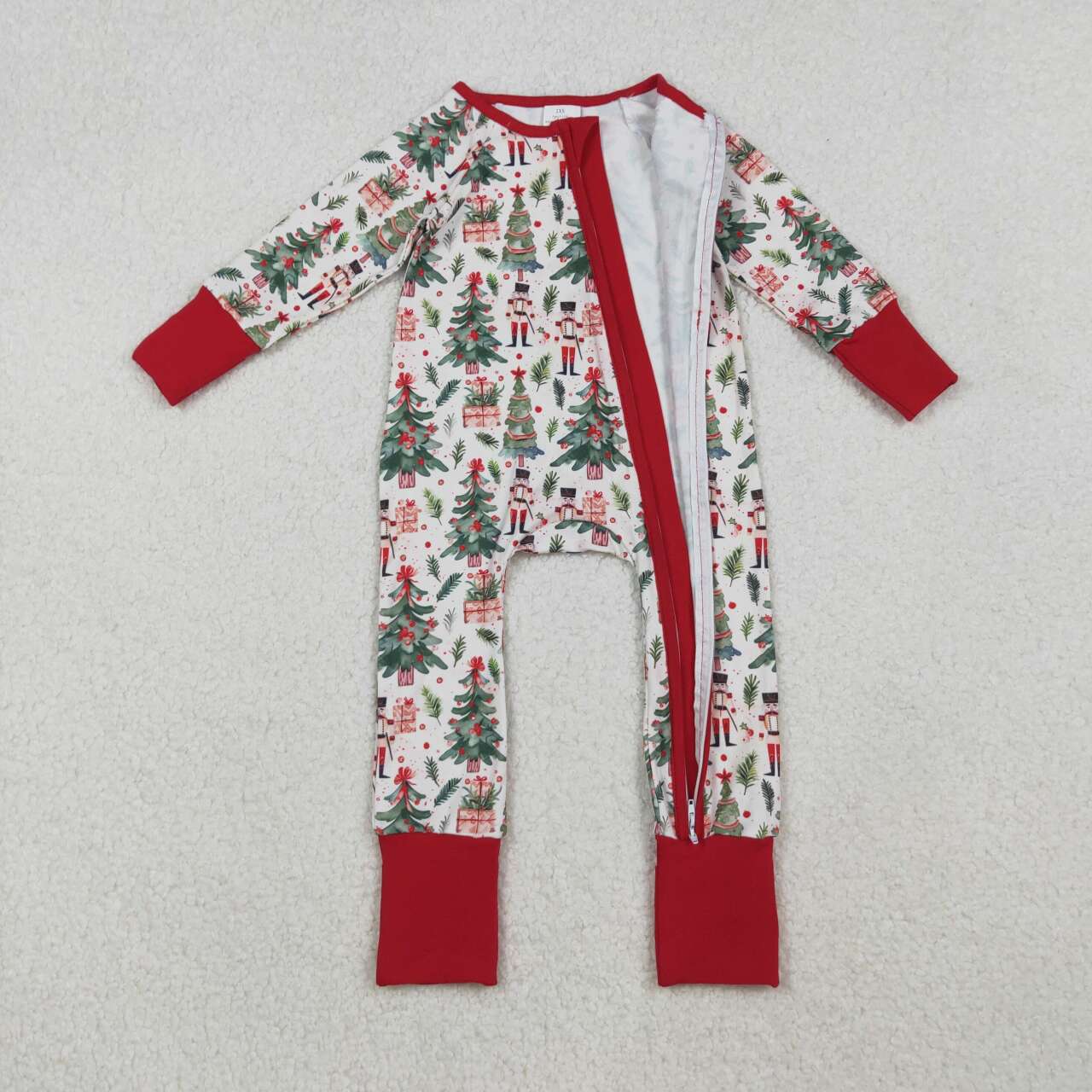 Christmas soldier design kids long sleeve romper