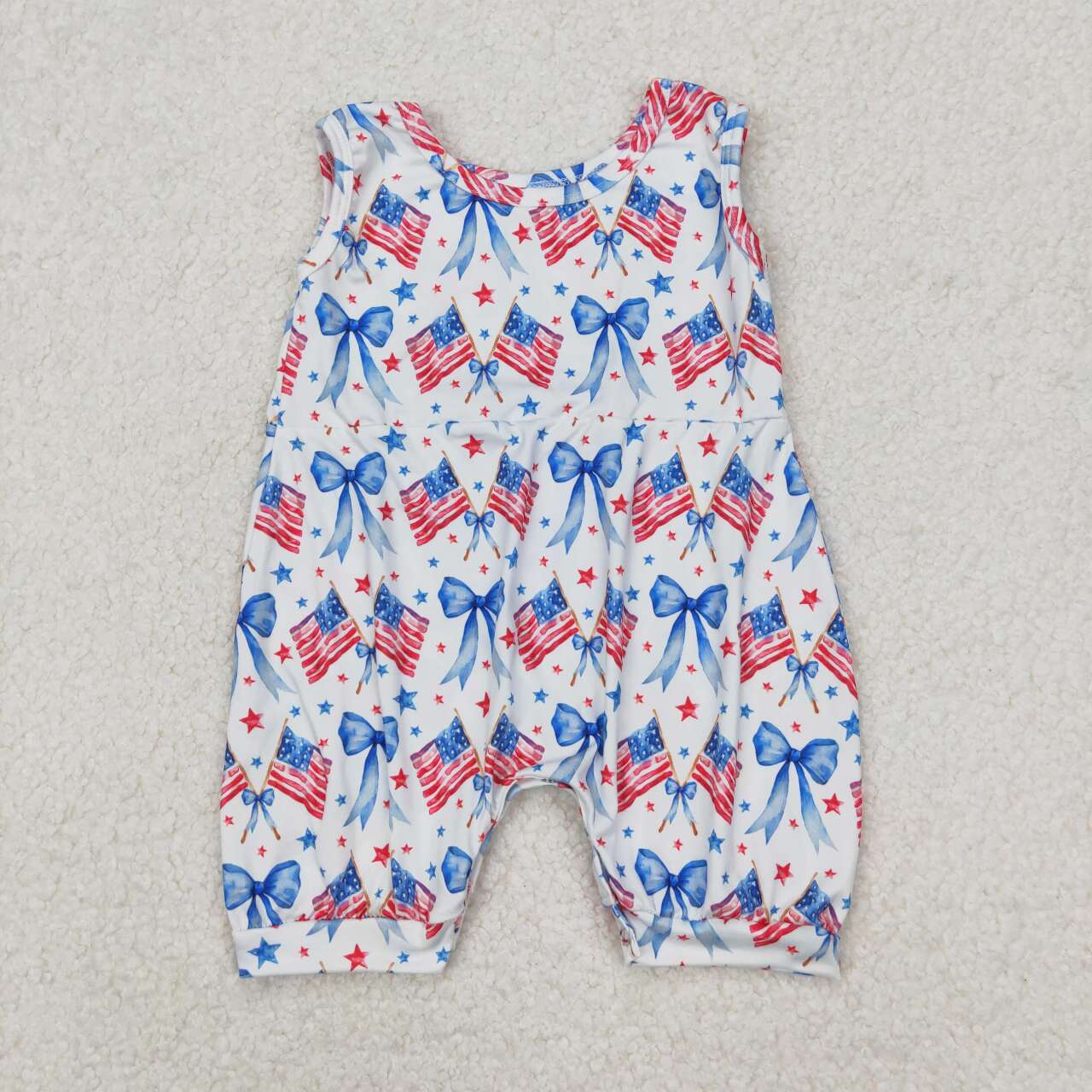 Toddle baby girl America flag July 4th summer romper