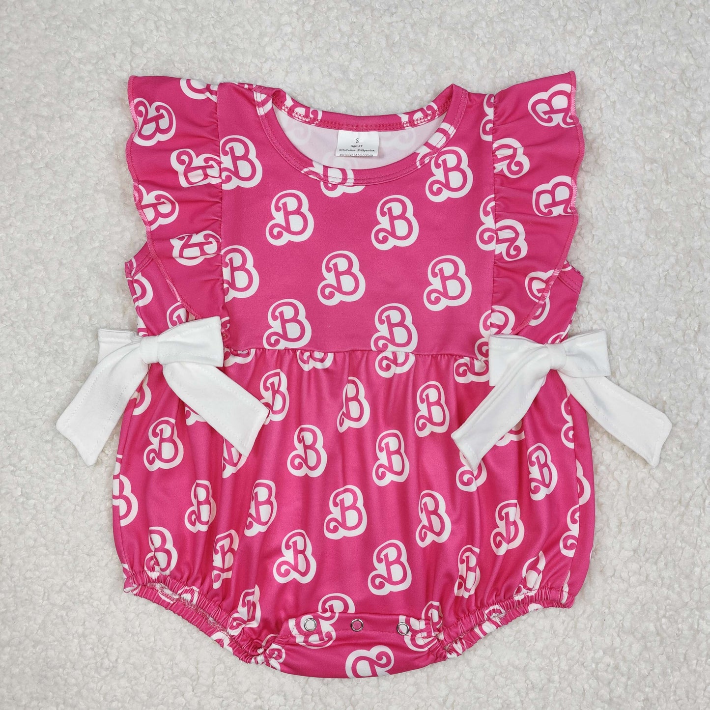 Toddle baby girls pink doll boutique romper