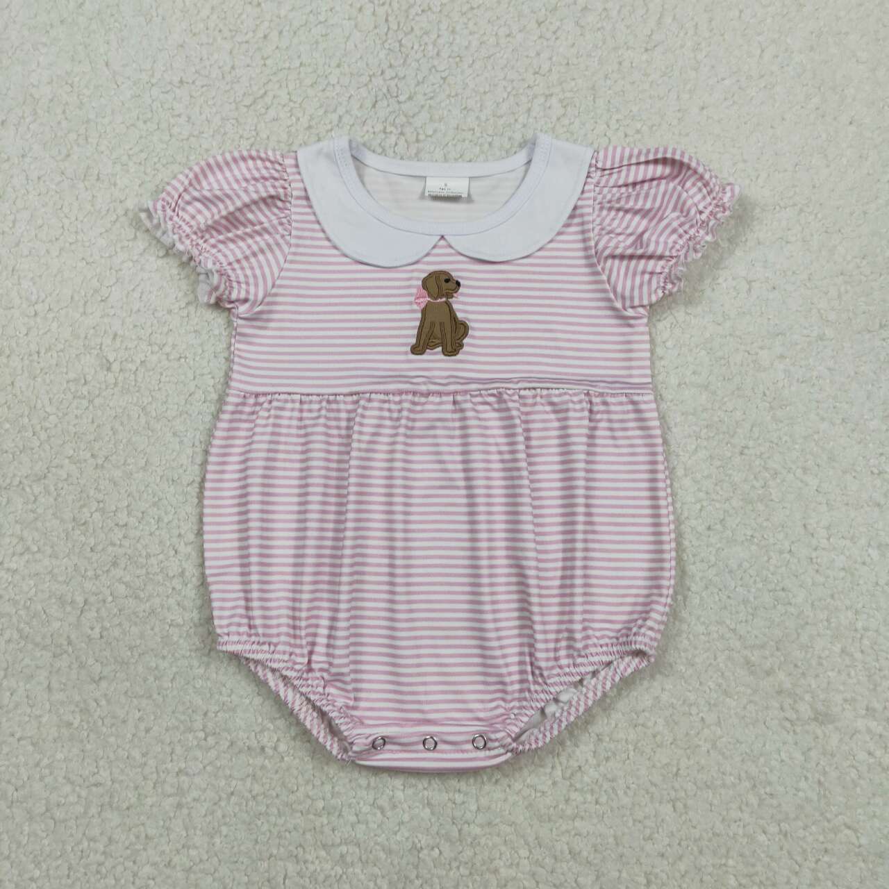 Toddle baby girl cute embroidery puppy dog romper