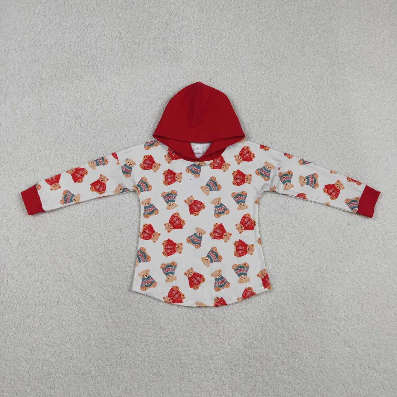 Cartoon bear baby boy long sleeve hoodie top