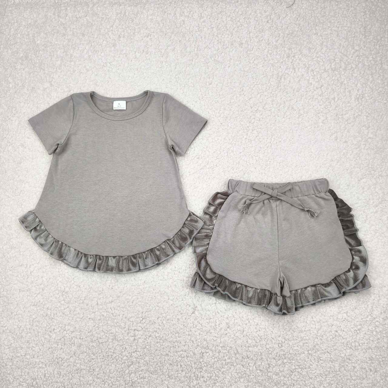 Toddle baby girl grey cotton summer outfit