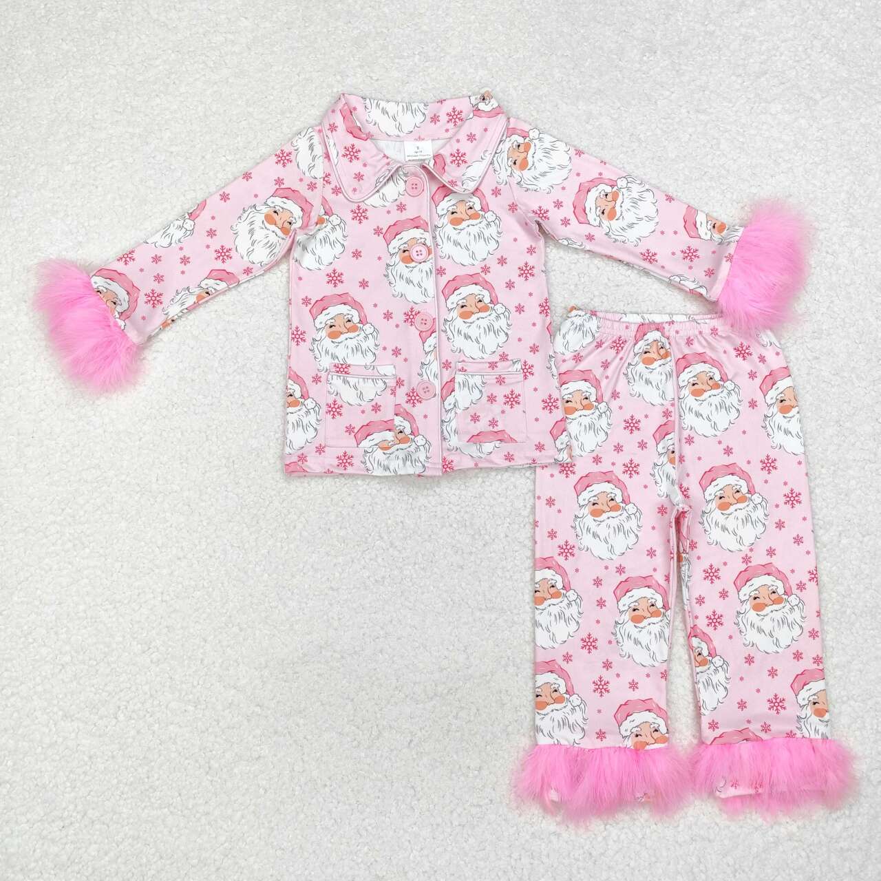 USA SHOP baby girl Christmas Santa Claus pajama set fall winter clothes