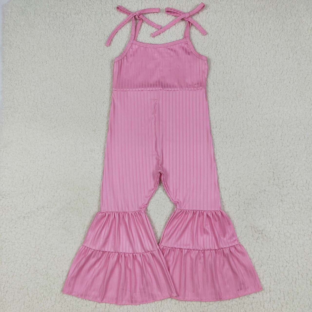 Toddle girls pink ribbed jumpsuit