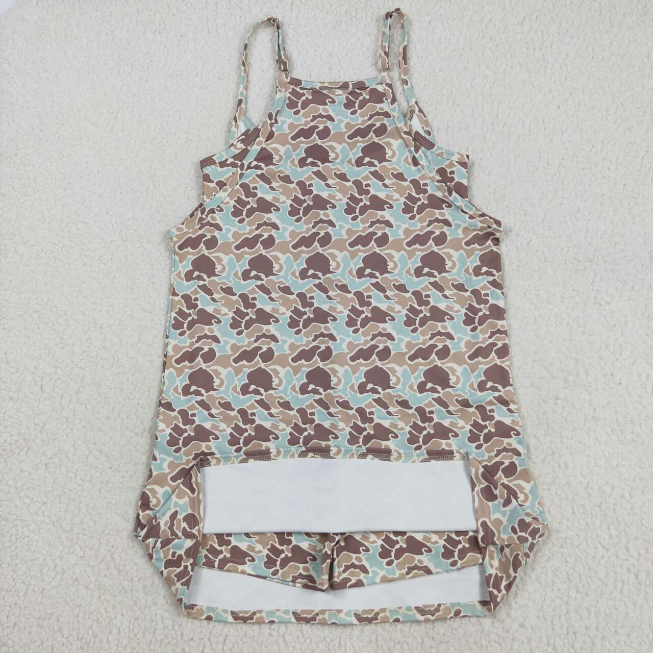 Adult women grey aqua camouflage straps dress