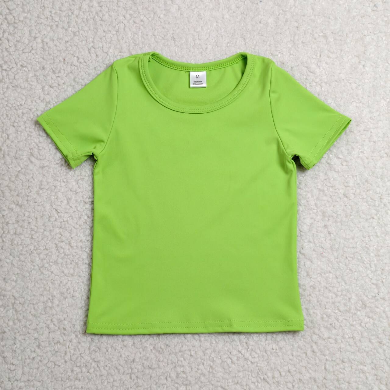 Lime green color girls yoga short sleeve top