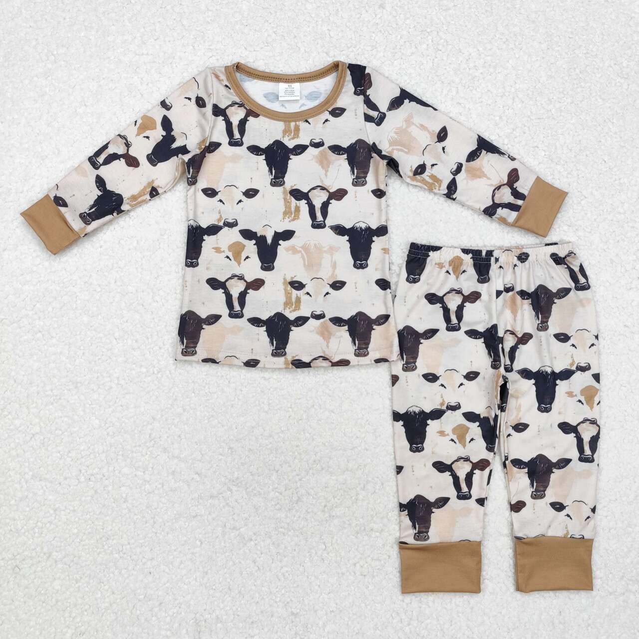 Farm cow baby boy long sleeve bamboo pajama set