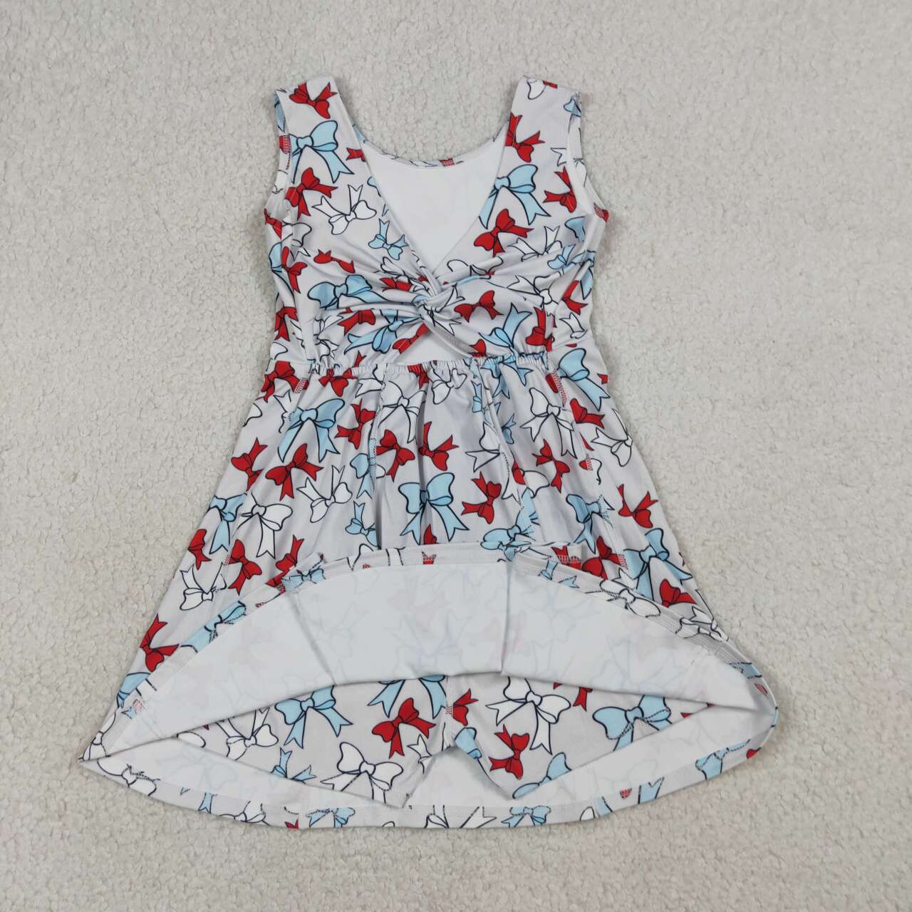Toddle girls red blue bow design yoga dress