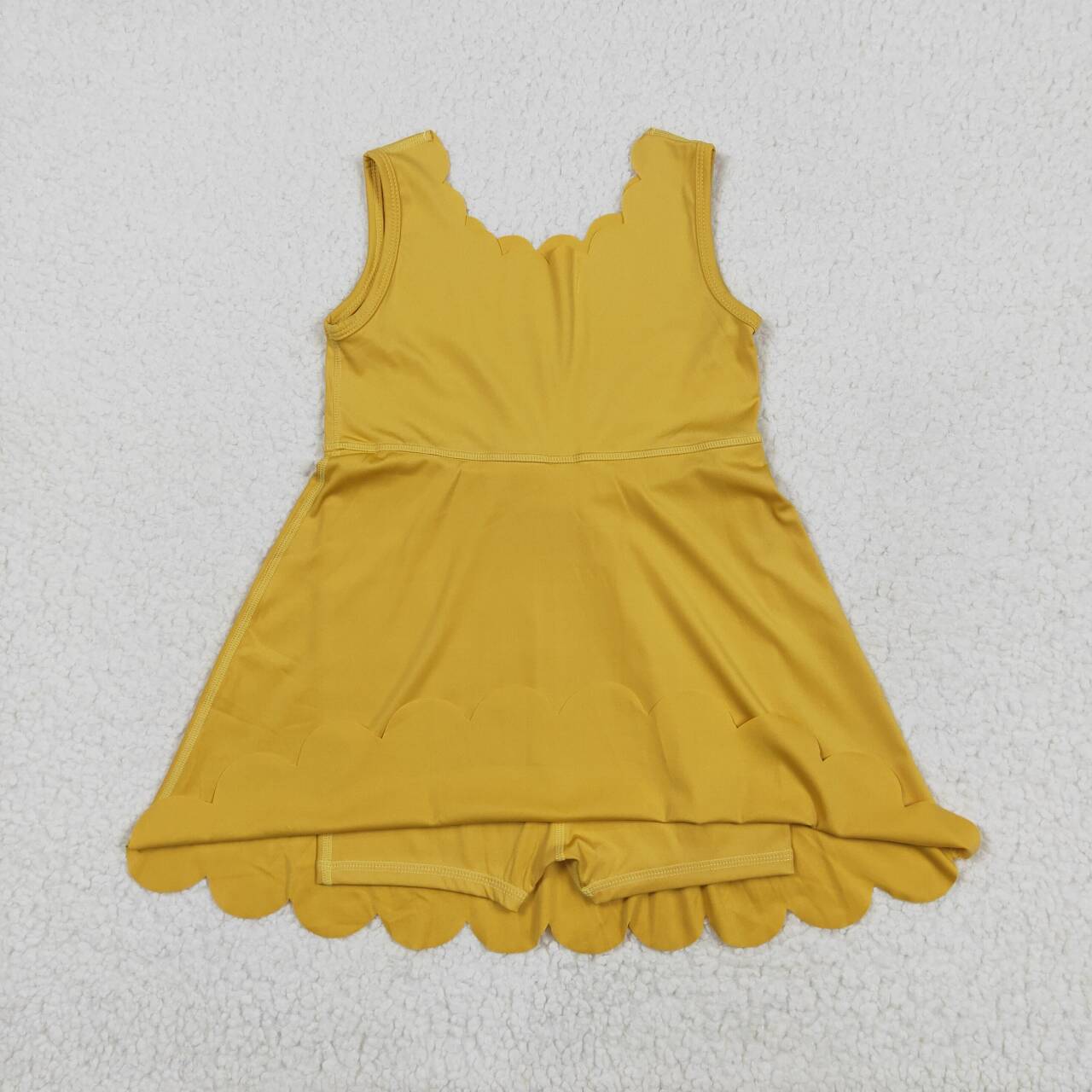 Baby girls yellow color active wear athletic summer yoga skirt dress