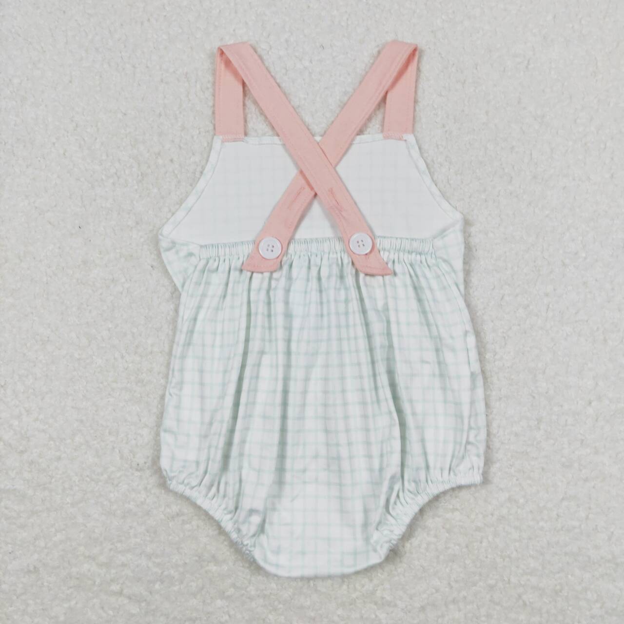 toddle boy green gingham romper