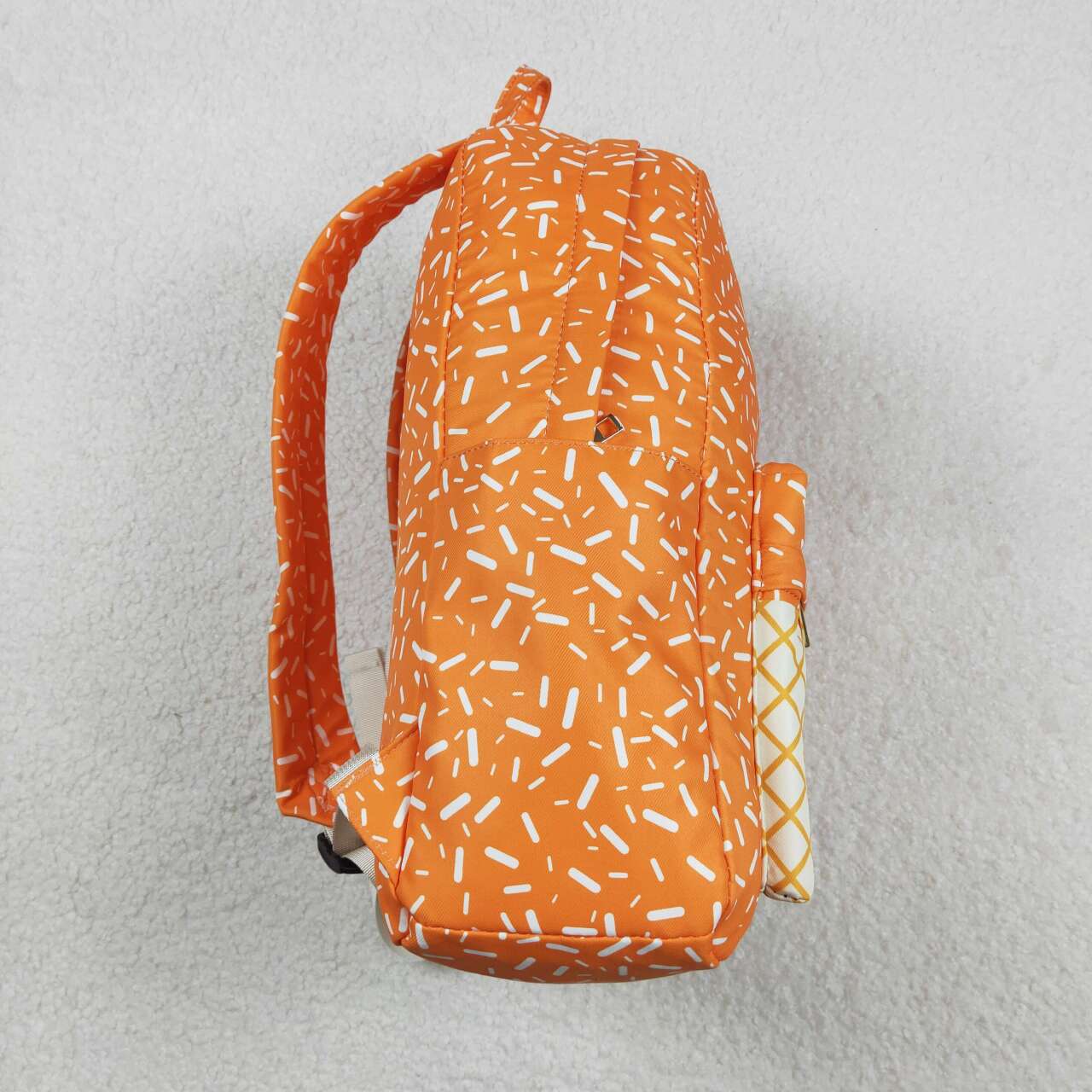 Orange ice cream sprinkle design kids baby backpack