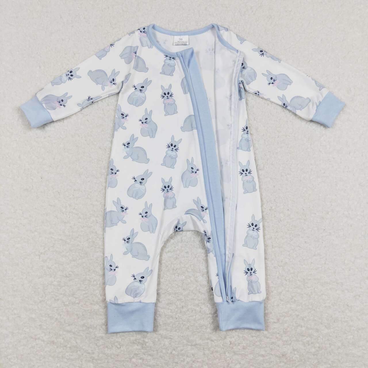 baby boy long sleeve Easter bunny romper