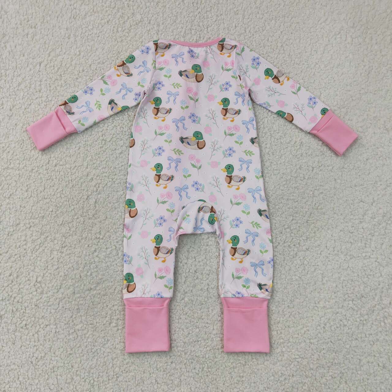 Toddle baby long sleeve mallard duck romper