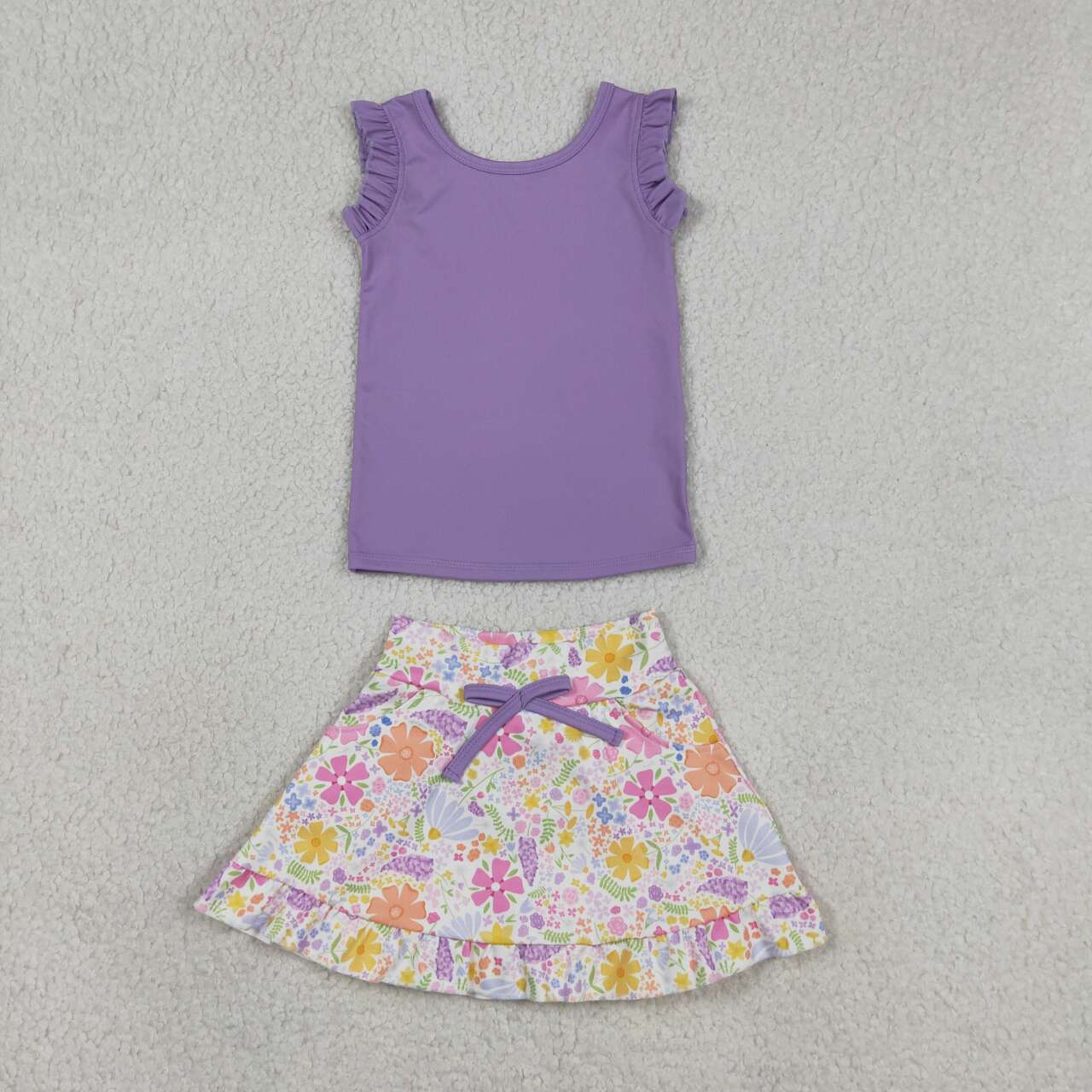 Lavender tank top matching yoga skirts girls active wear outfit
