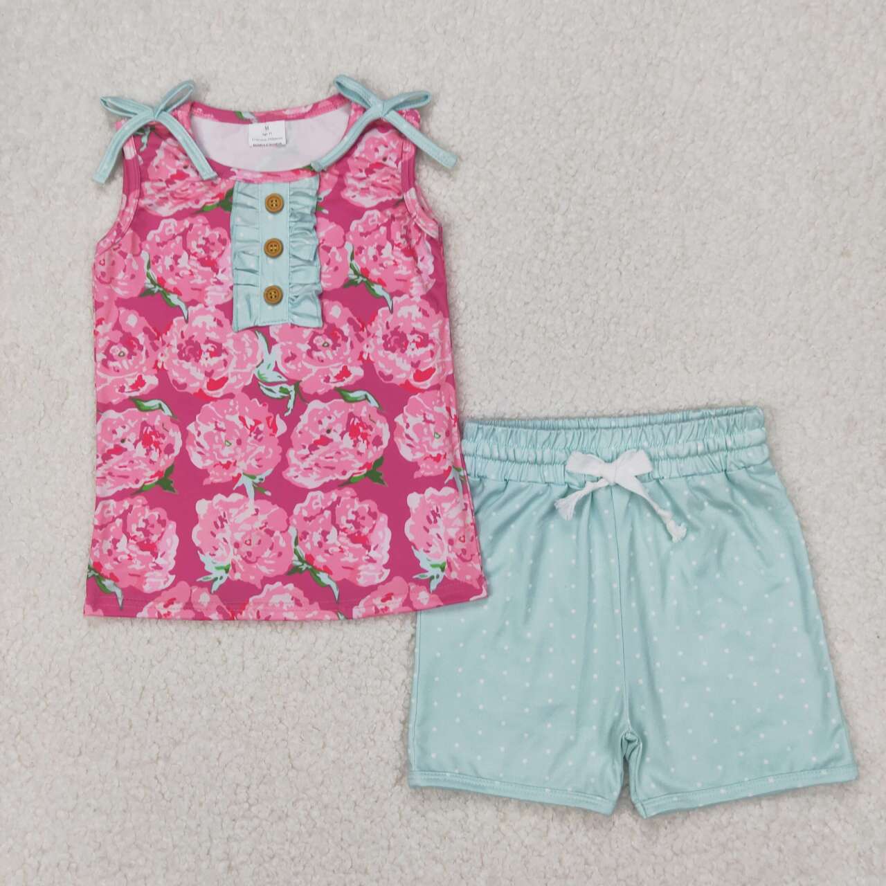 Baby girl flora top matching shorts summer outfit