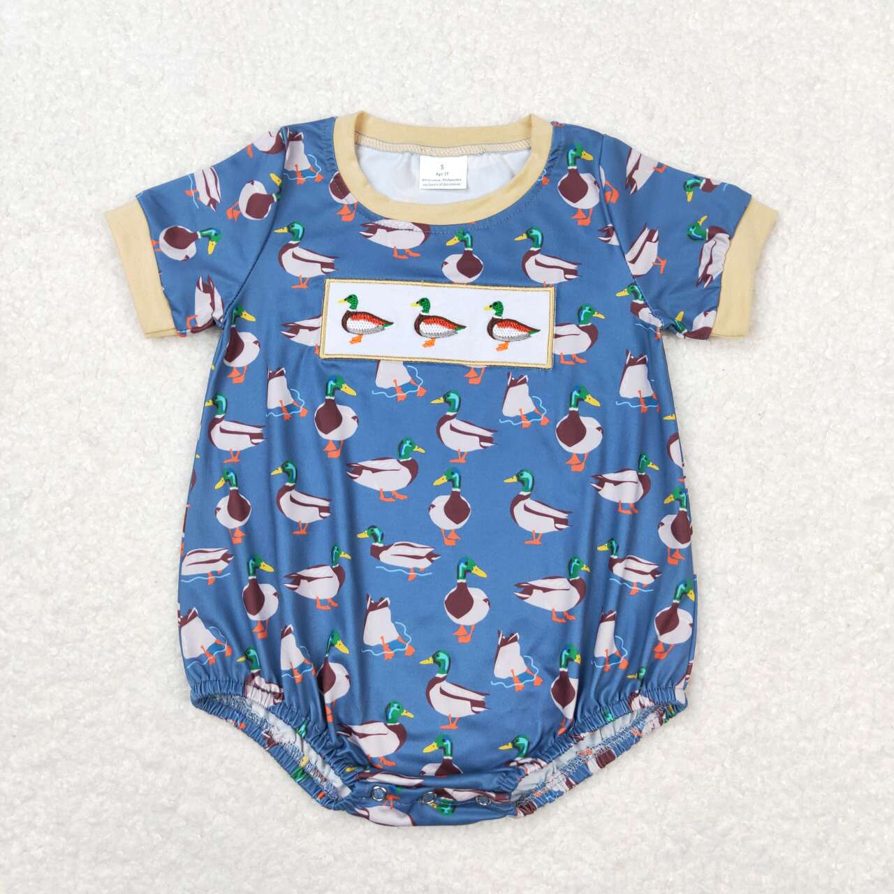 toddle boy embroidery mallard duck romper