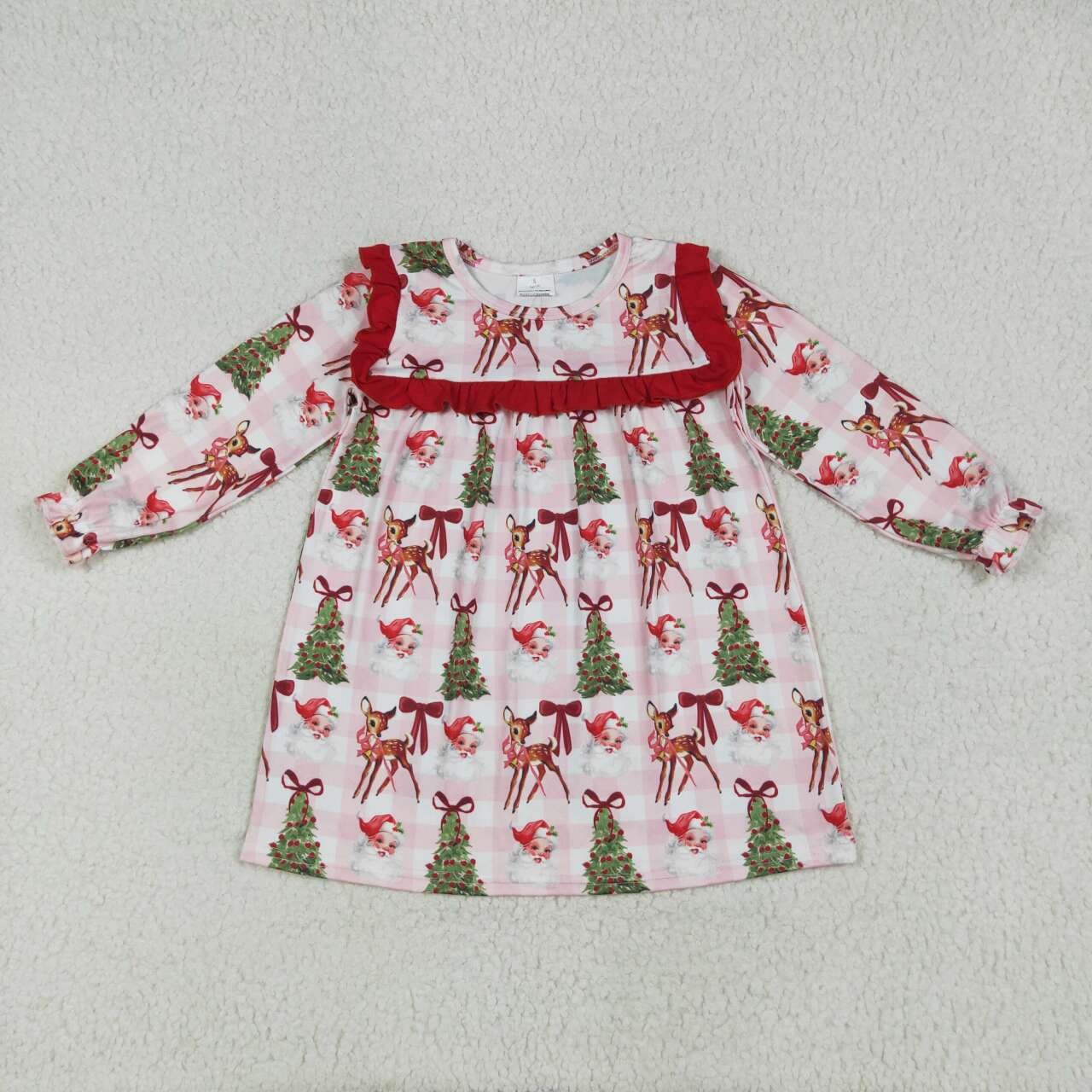 Christmas santa claus tree toddle girls dress