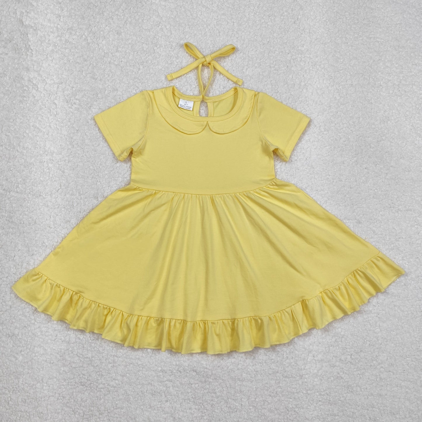 Infant baby girls yellow cotton dress