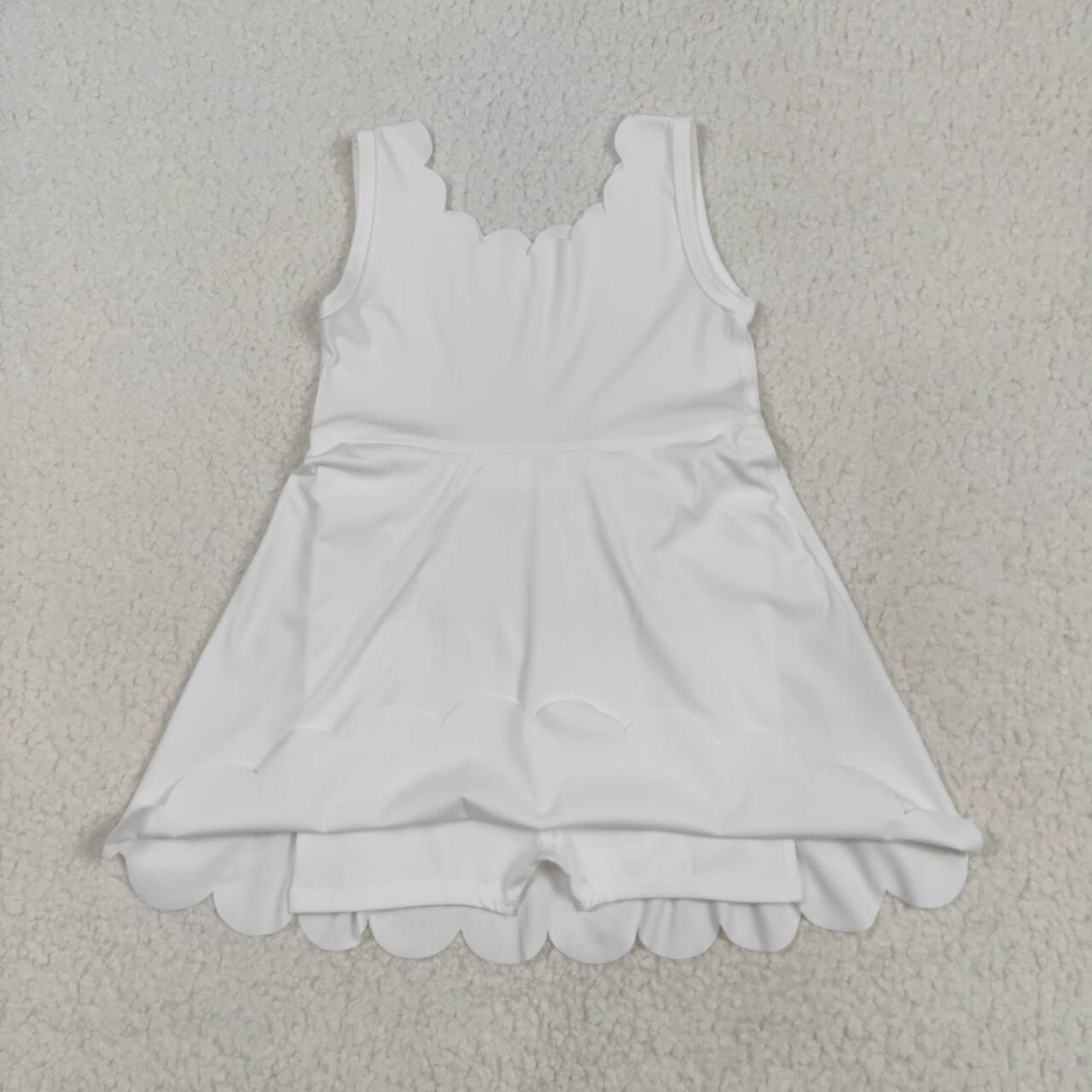 Baby girls white color active wear athletic summer yoga skirt dress