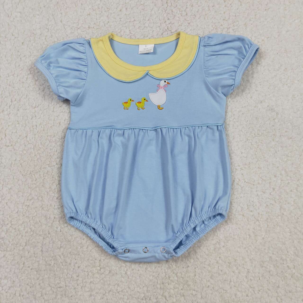 Toddle baby embrodiery duck goose summer romper