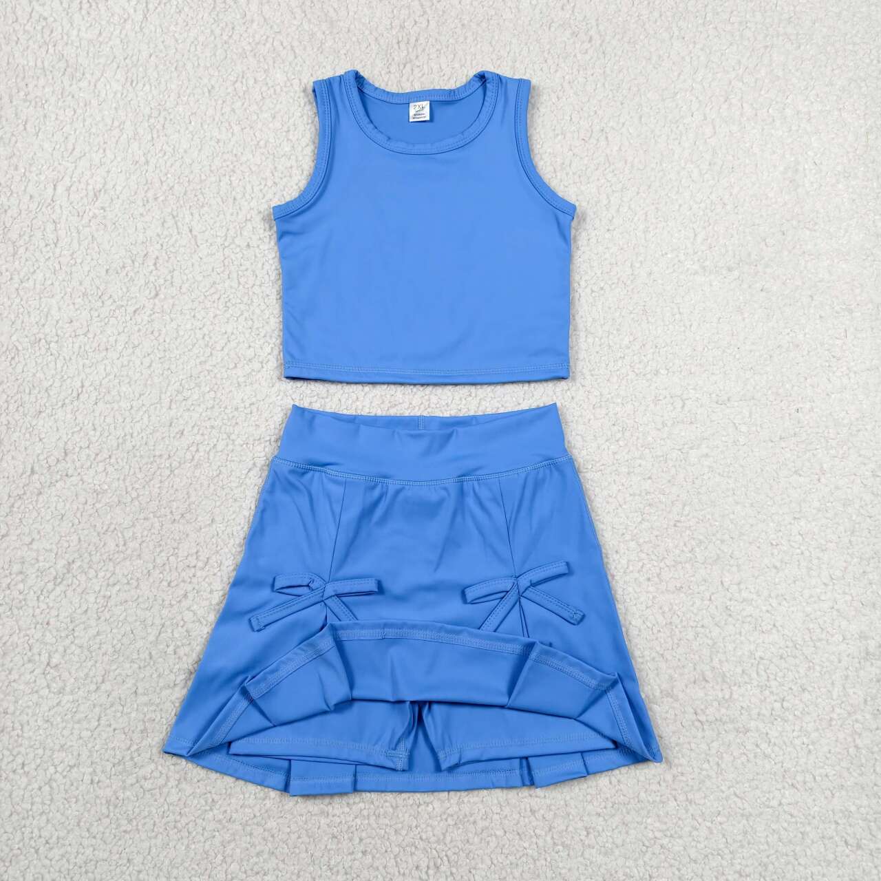 Aqua tank top matching yoga skirts active wear outfit