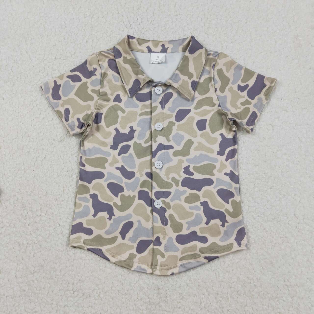 Camouflage print baby boy button shirt