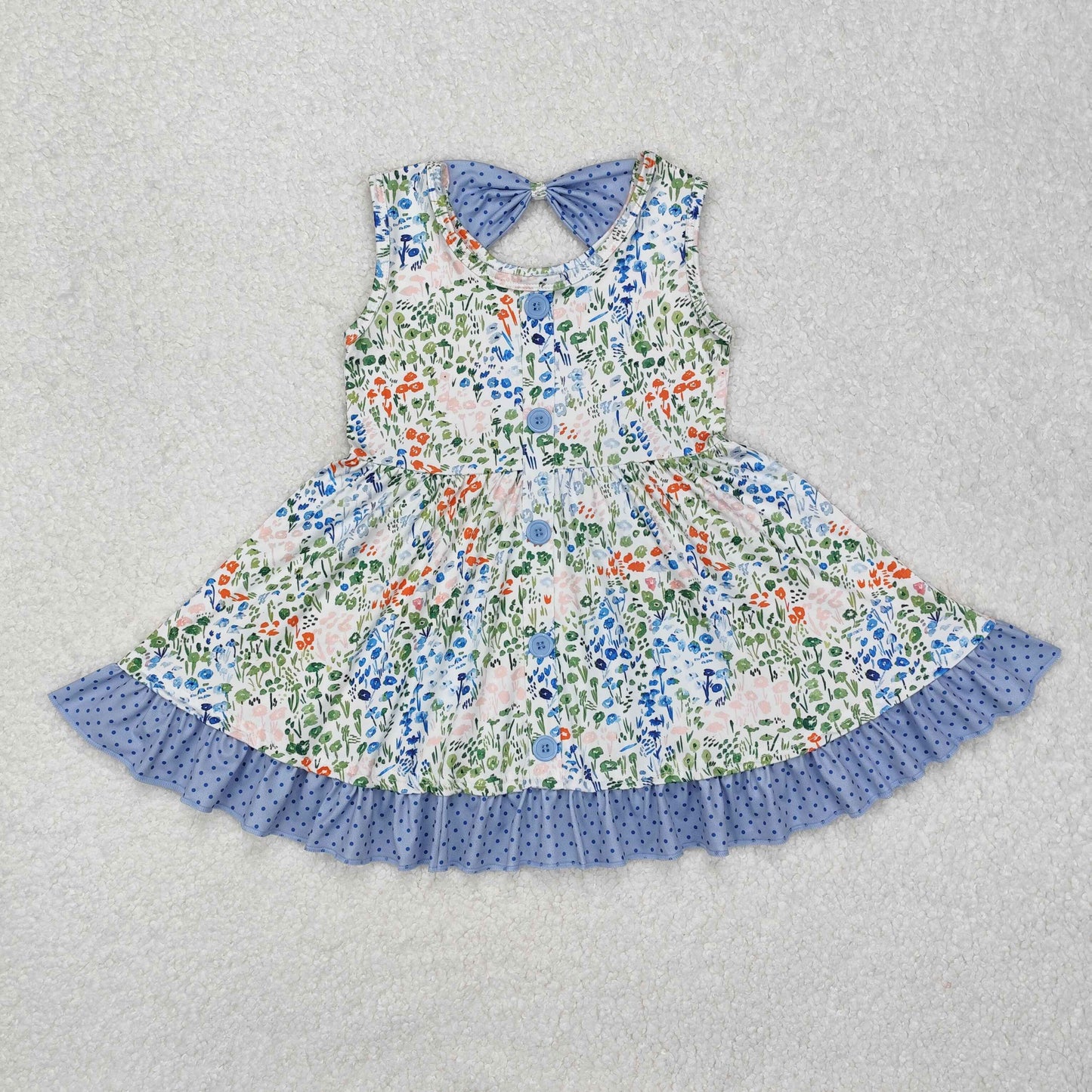 blue floral wholesale boutique dress