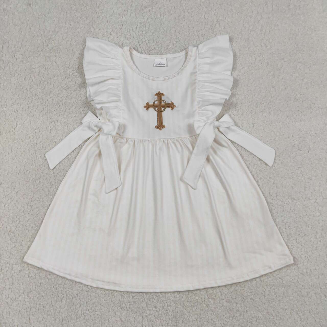 Girls Easter cross short sleeve dress