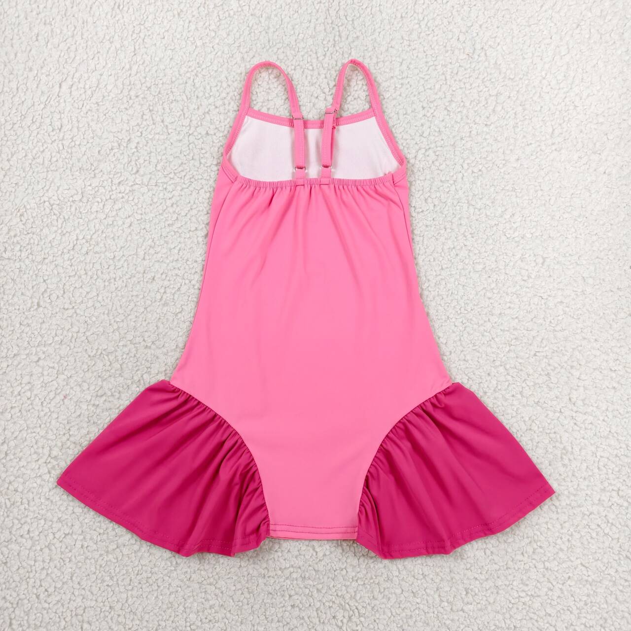 Hot pink color girls summer yoga dress