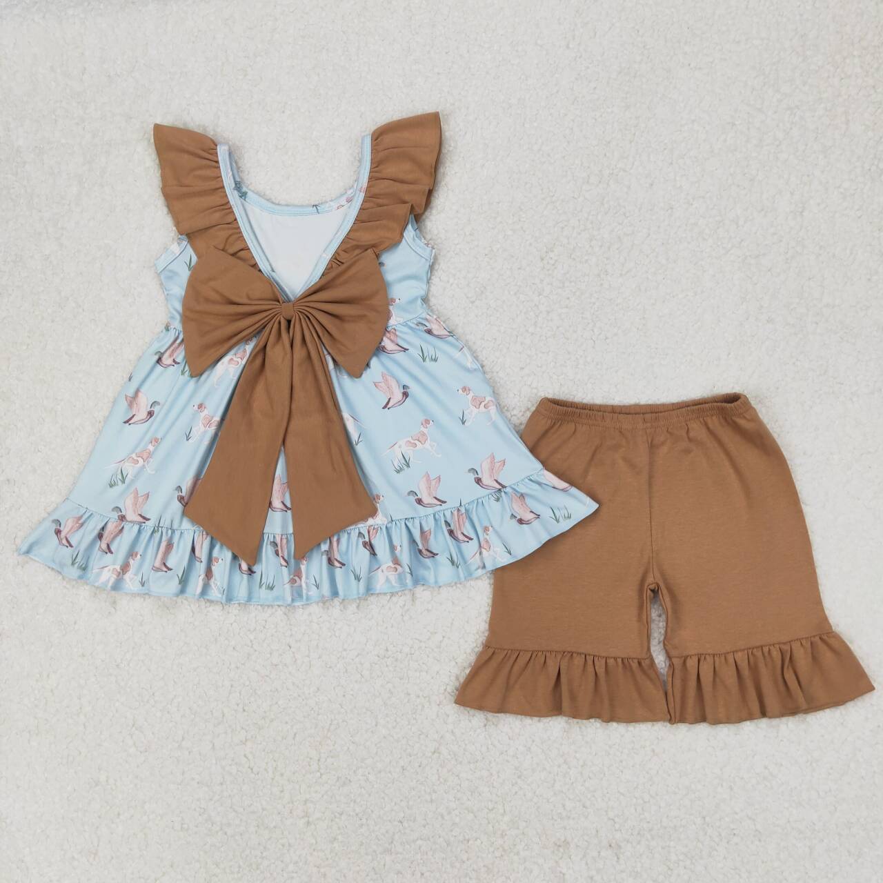 Duck dog baby girl summer hunting outfit