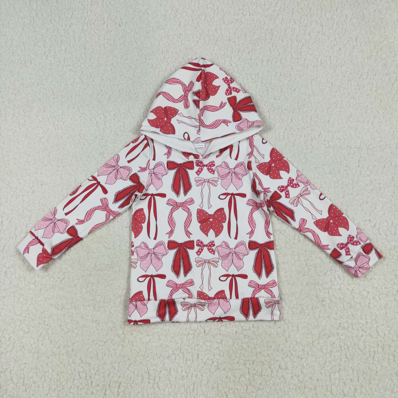 USA SHOP Baby Girl Pink Red Bow hoodie Top