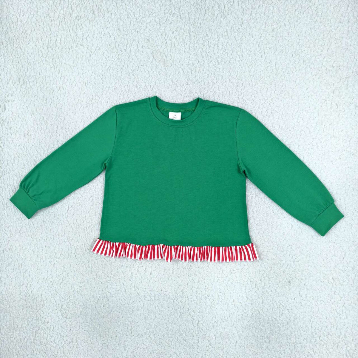 Christmas green color girls long sleeve top