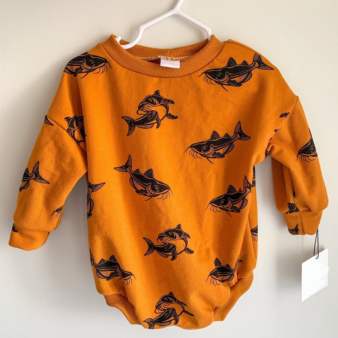 toddle baby long sleeve fish romper preorder