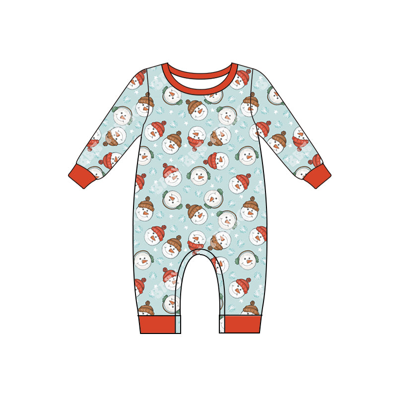 wholesale baby boy christmas snowman fall winter romper preorder