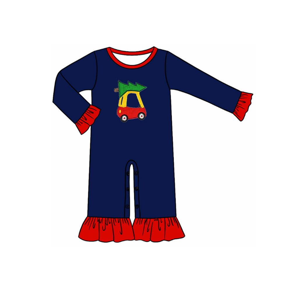 toddle baby girl christmas tree truck romper preorder