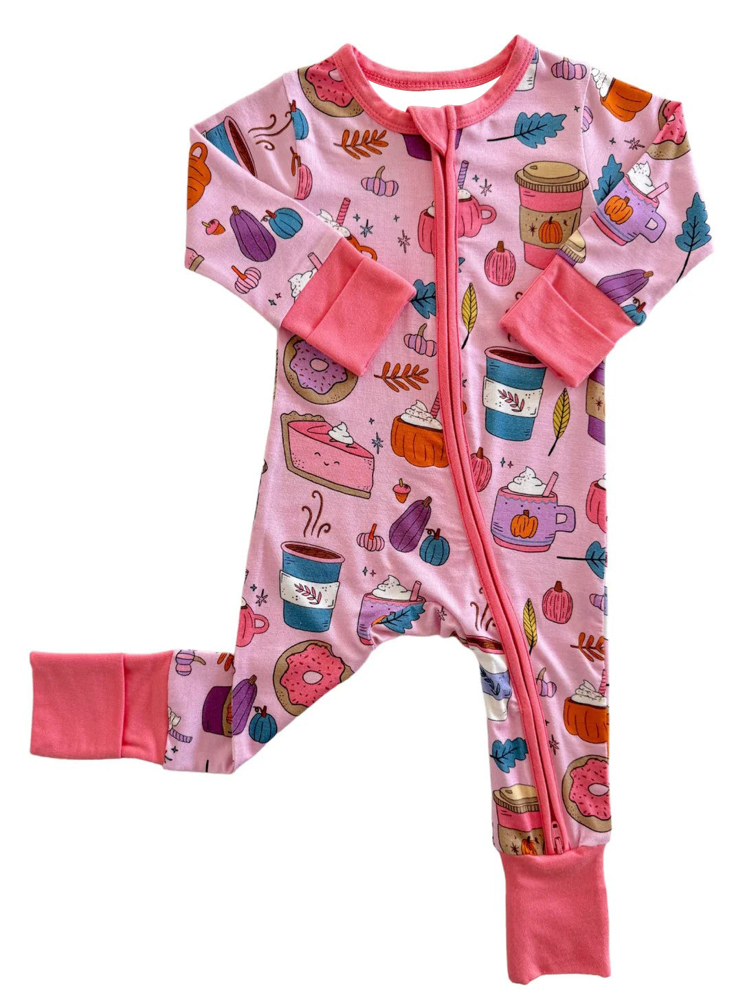 Toddle baby girls pumpkin long sleeve zip romper preorder