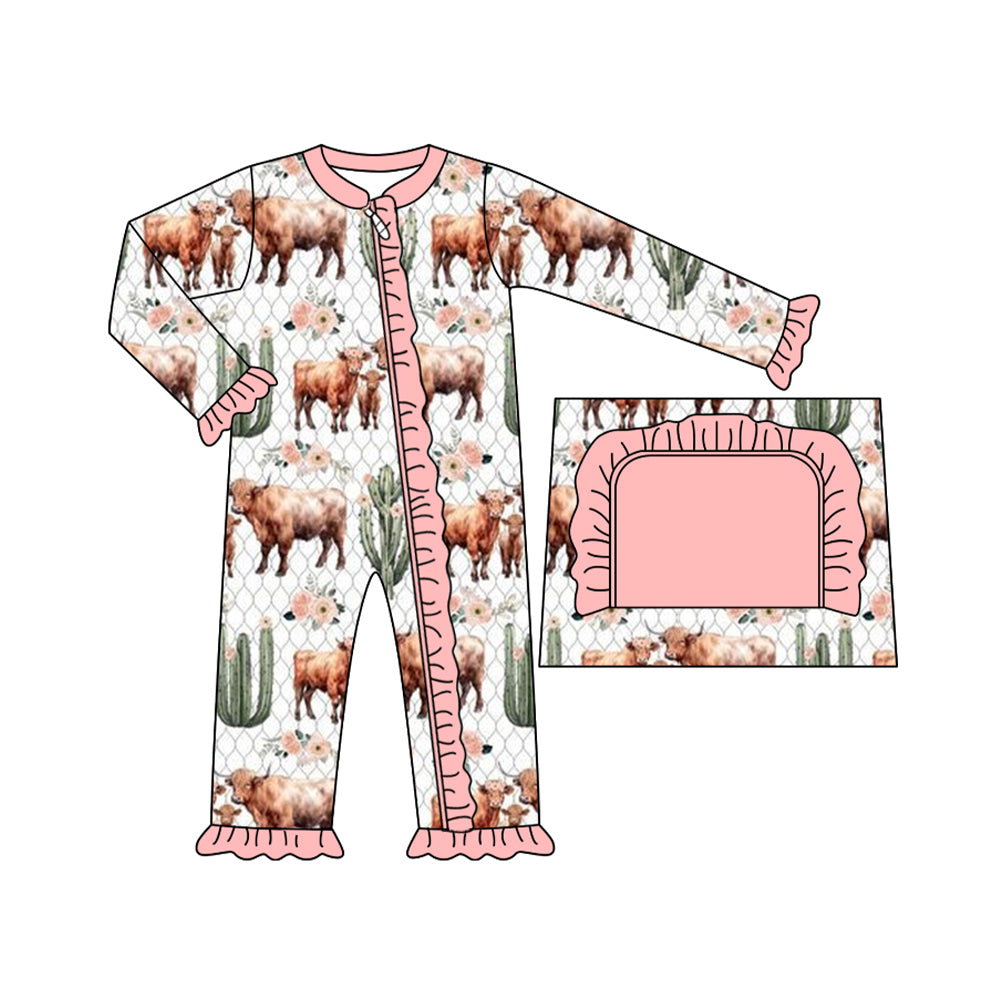 cowgirl western cactus zip romper preorder