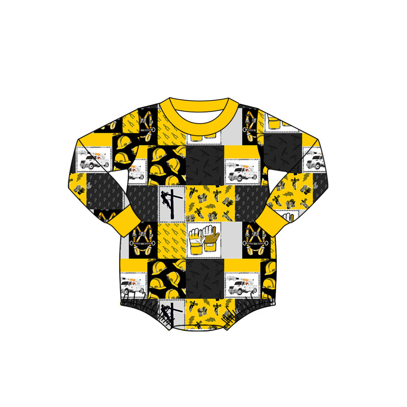 toddle baby kids lineman long sleeve romper preorder