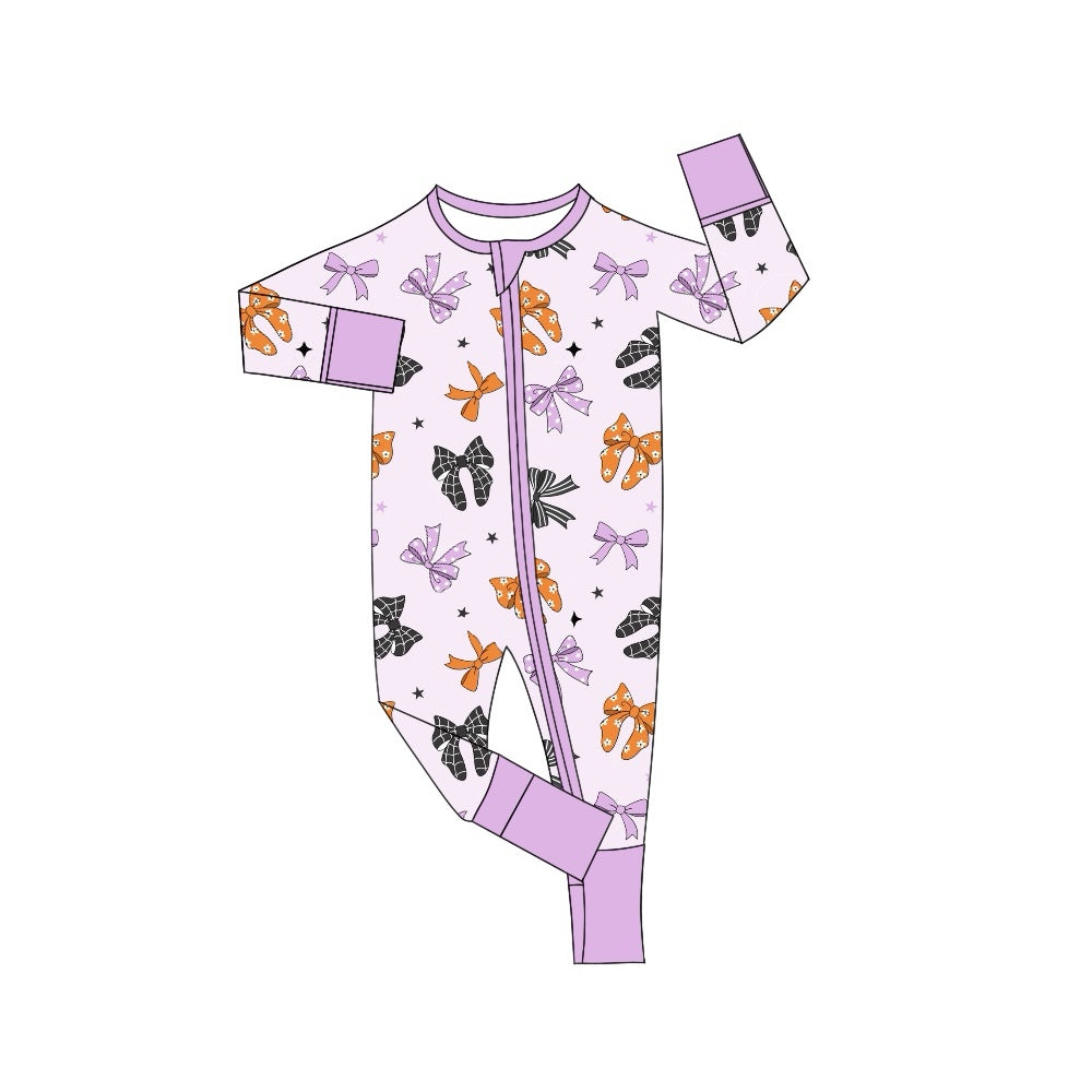 Toddle baby girls bow zip romper preorder