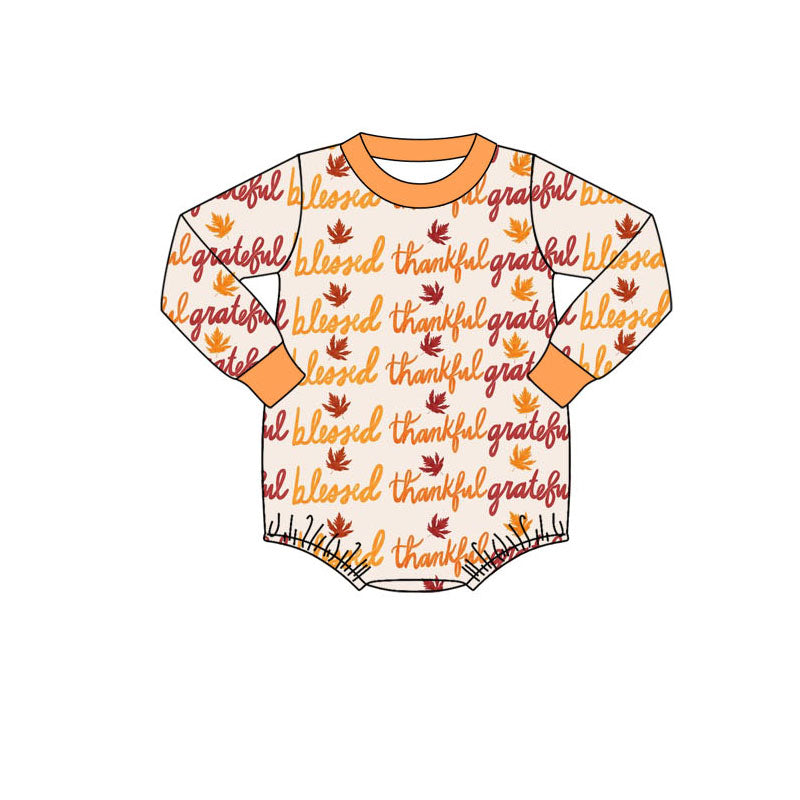 Toddle baby boy Thankful blessed fall winter romper preorder