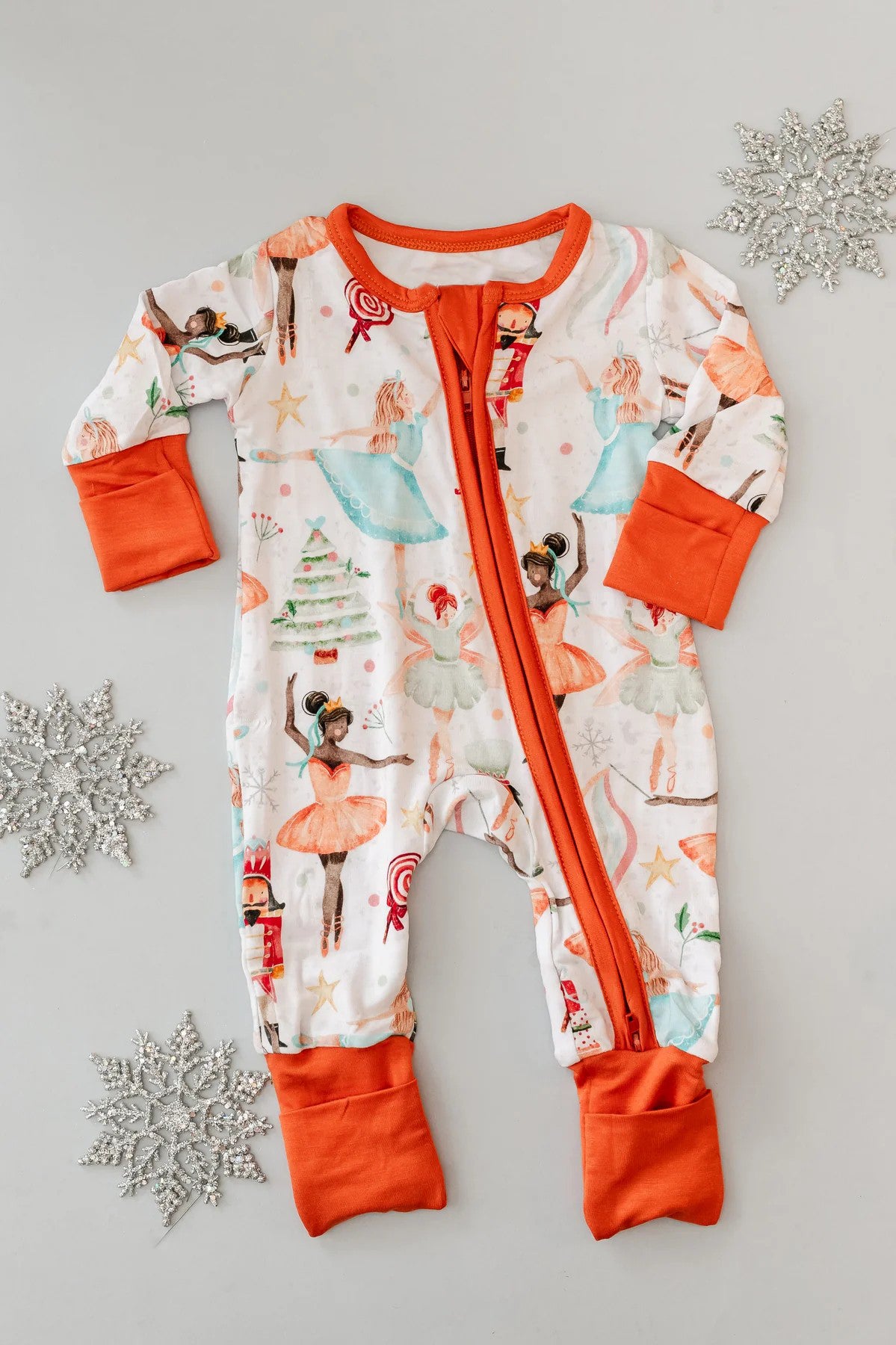 Christmas tree dace girl long sleeve romper preorder