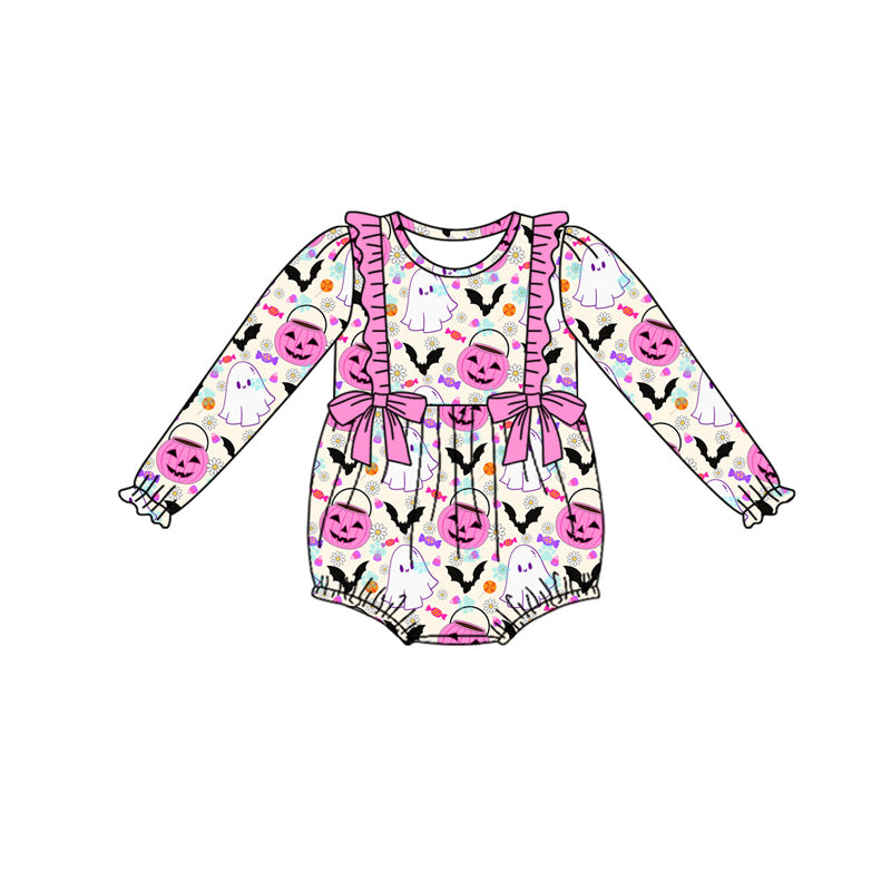 Toddle girls Halloween ghost pumpkin romper preorder