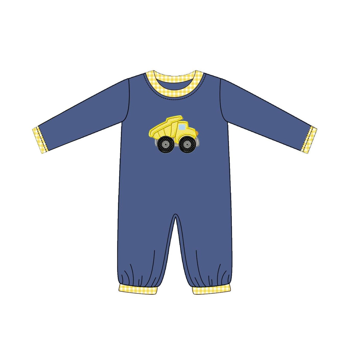 Wholesale kids baby boy construction long sleeve navy romper preorder