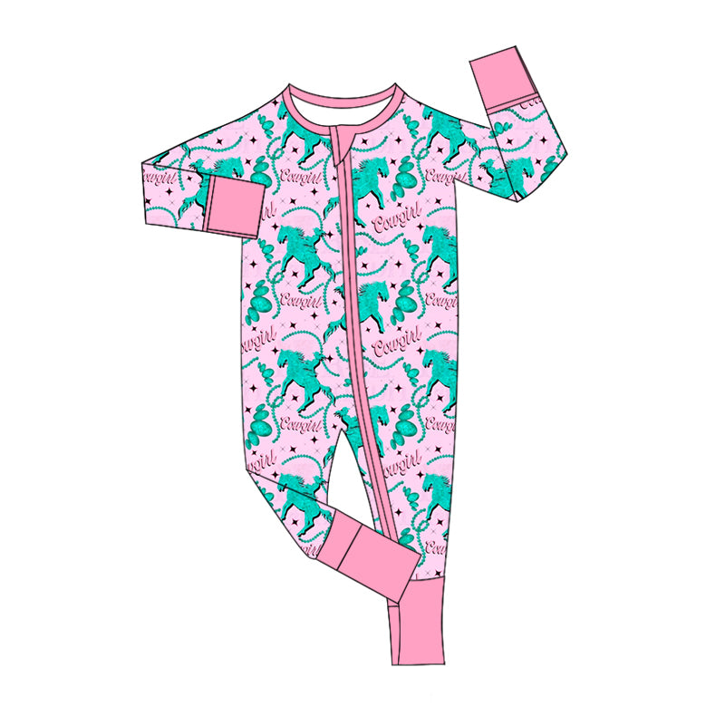 Western cowgirl long sleeve zip romper preorder