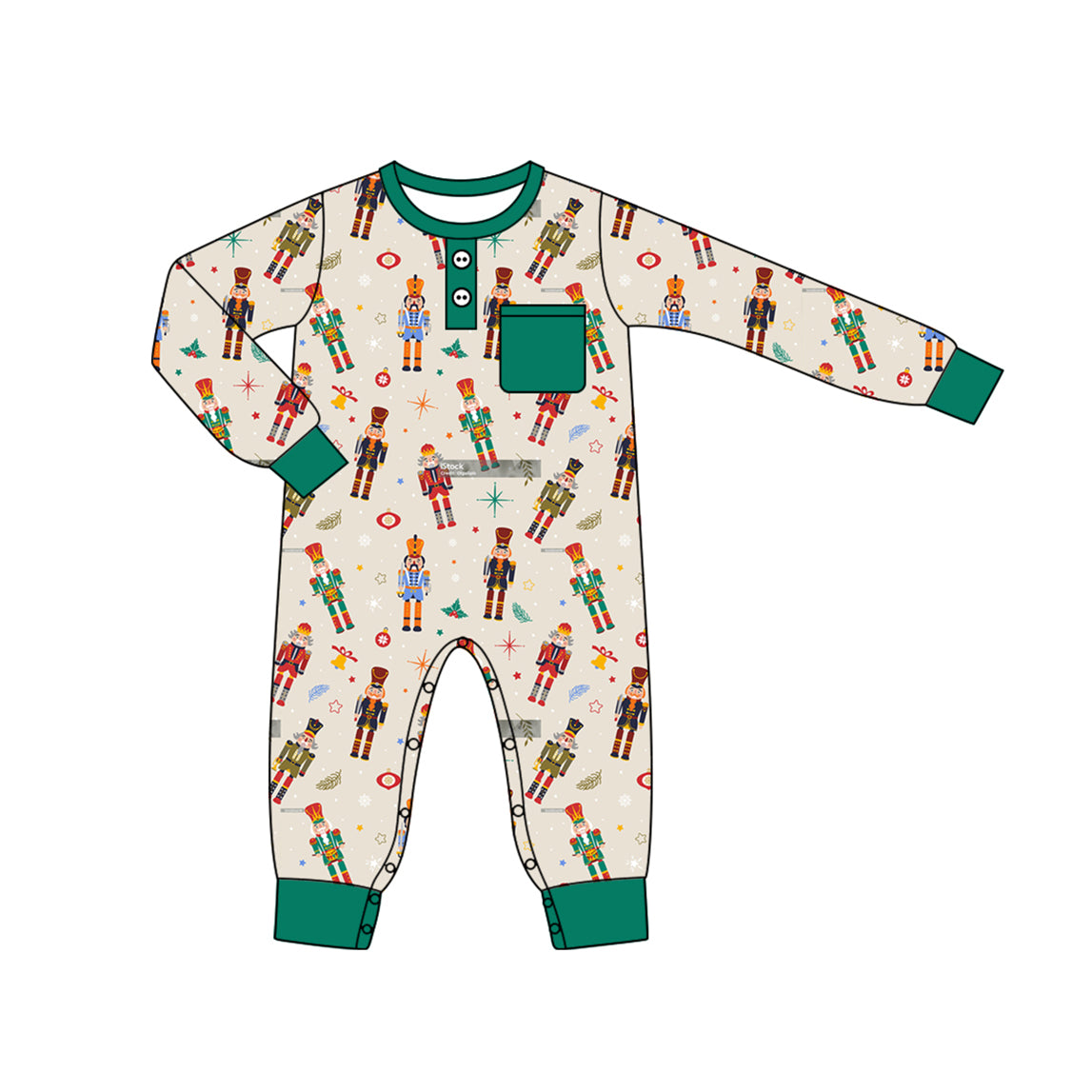 Infant baby boy Christmas soldier long sleeve romper preorder