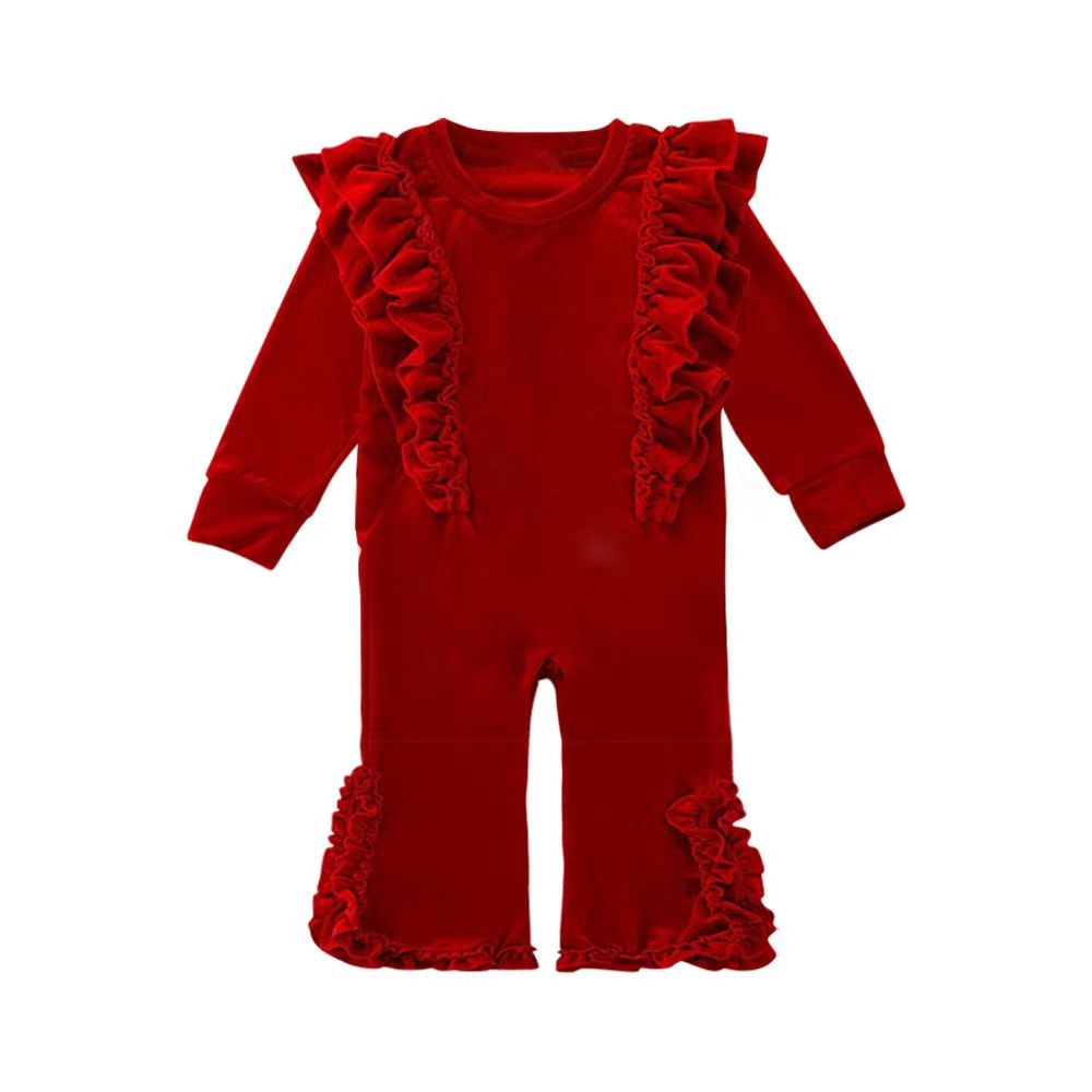 Toddle baby Christmas red velvet romper preorder