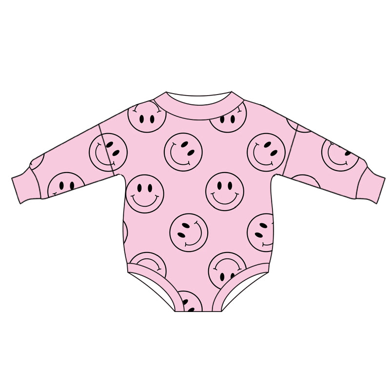 Toddle baby girls smile face long sleeve romper preorder